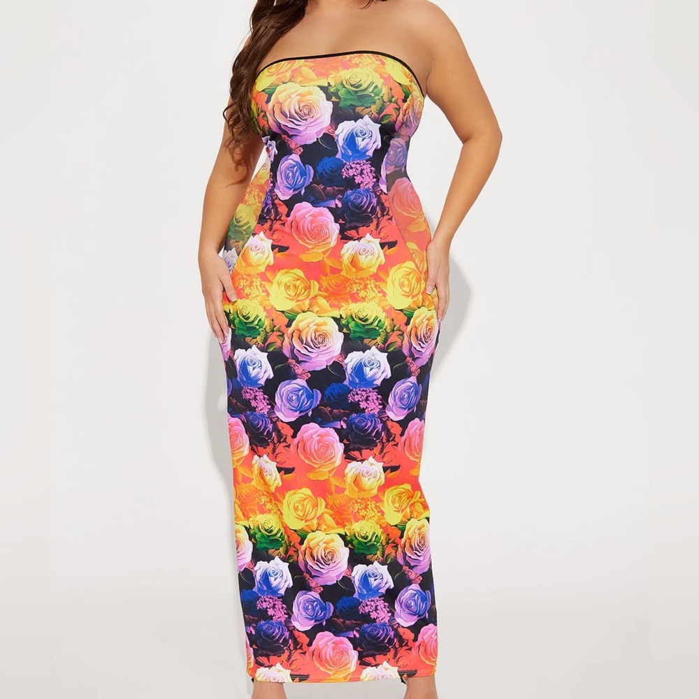 Floral Strapless Maxi Dress